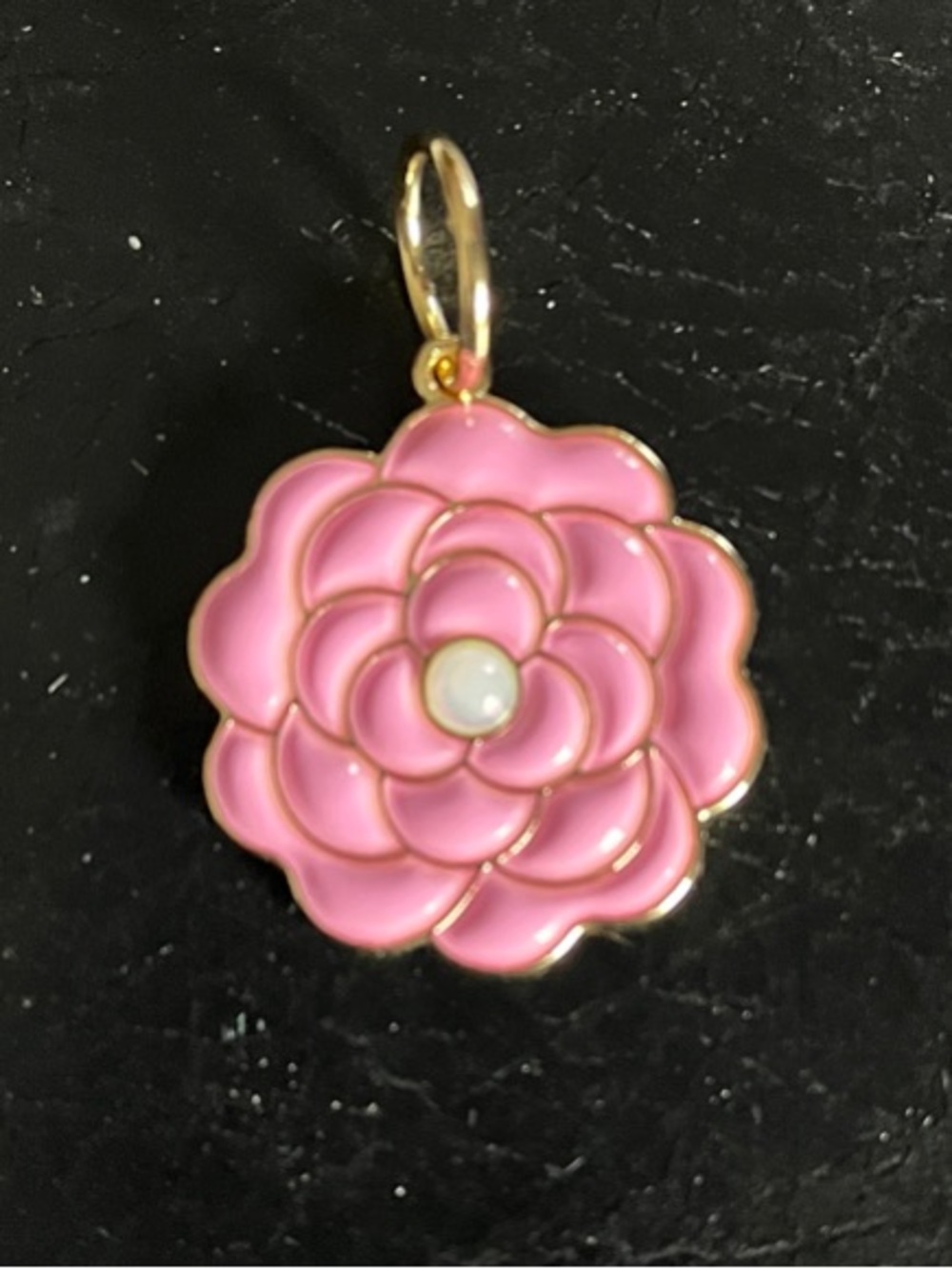 Pink  Flower Enamel Pendant Charm from Chanel Fragrance